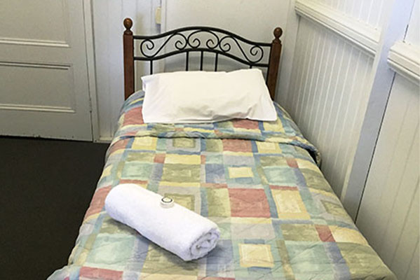 Typical single hotel room