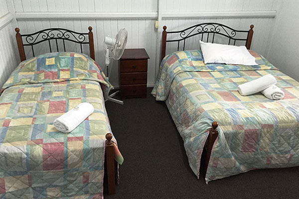 Typical twin single hotel room